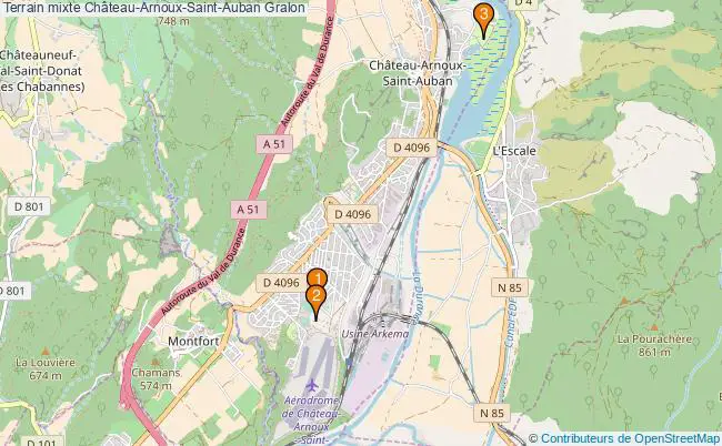 plan Terrain mixte Château-Arnoux-Saint-Auban : 3 équipements