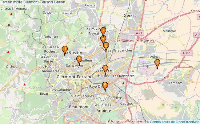 plan Terrain mixte Clermont-Ferrand : 8 équipements