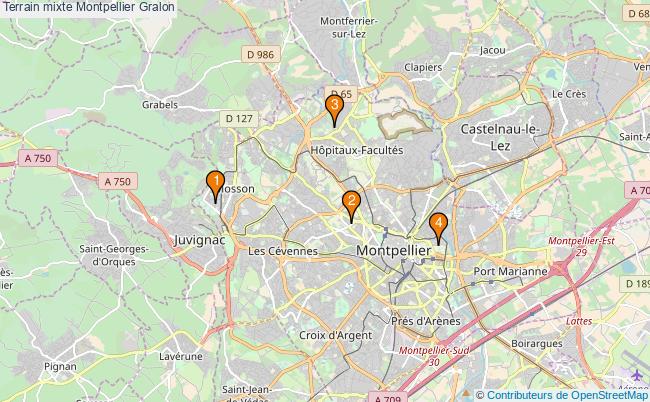 plan Terrain mixte Montpellier : 4 équipements