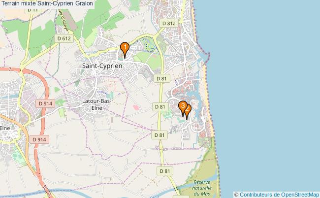 plan Terrain mixte Saint-Cyprien : 3 équipements