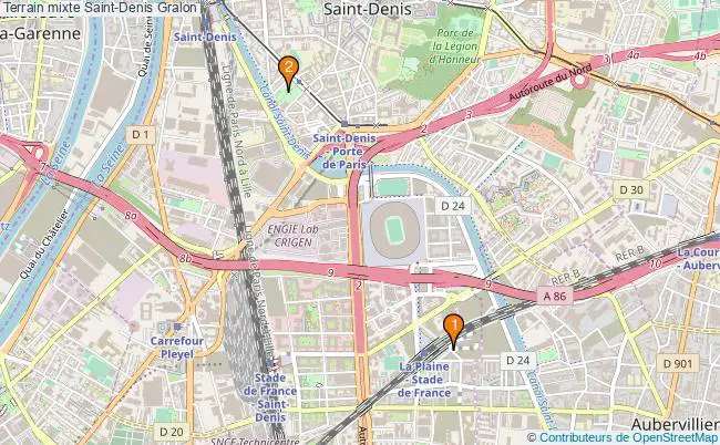plan Terrain mixte Saint-Denis : 2 équipements