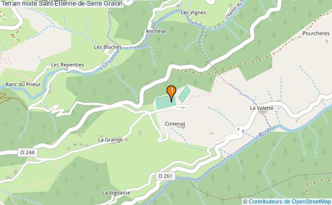 plan Terrain mixte Saint-Etienne-de-Serre : 1 équipements