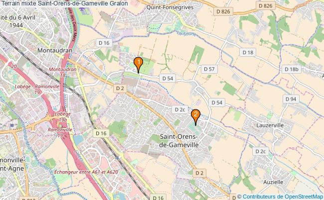 plan Terrain mixte Saint-Orens-de-Gameville : 2 équipements