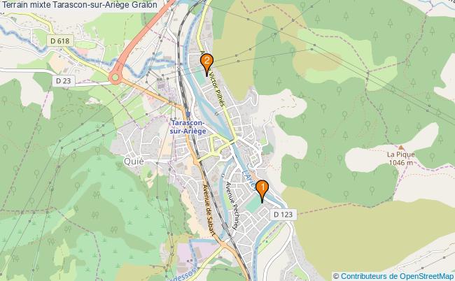 plan Terrain mixte Tarascon-sur-Ariège : 2 équipements