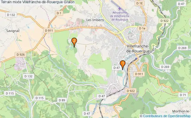plan Terrain mixte Villefranche-de-Rouergue : 2 équipements