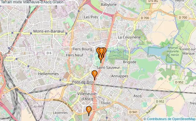 plan Terrain mixte Villeneuve-d'Ascq : 7 équipements