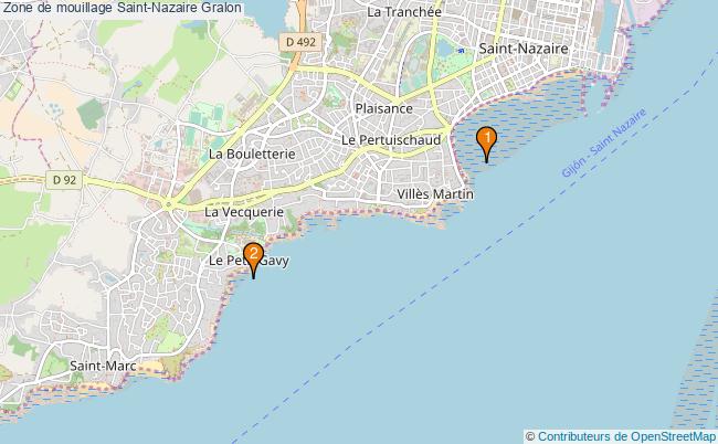 plan Zone de mouillage Saint-Nazaire : 2 équipements