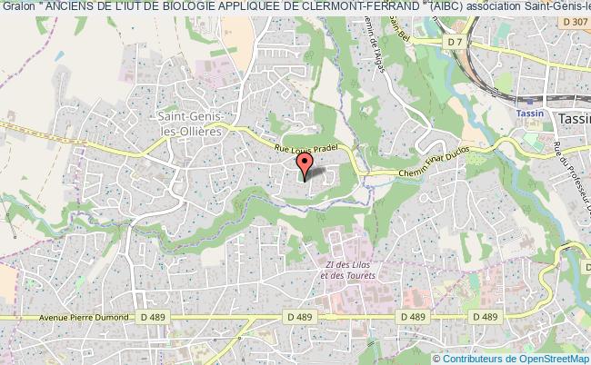 plan association " Anciens De L'iut De Biologie Appliquee De Clermont-ferrand " (aibc) Saint-Genis-les-Ollières