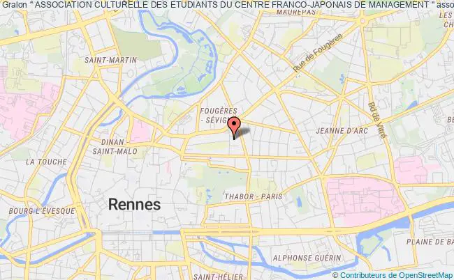 plan association " Association Culturelle Des Etudiants Du Centre Franco-japonais De Management " Rennes