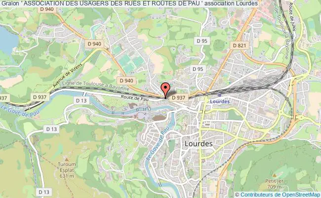 plan association ' Association Des Usagers Des Rues Et Routes De Pau ' Lourdes