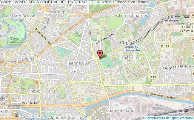 plan association " Association Sportive De L'universite De Rennes I " Rennes