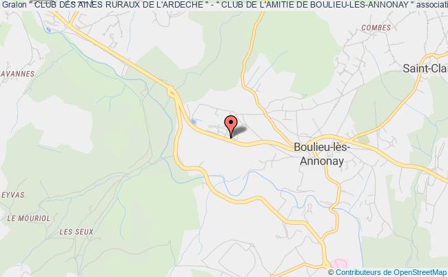 plan association " Club Des Aines Ruraux De L'ardeche " - " Club De L'amitie De Boulieu-les-annonay " Boulieu-lès-Annonay