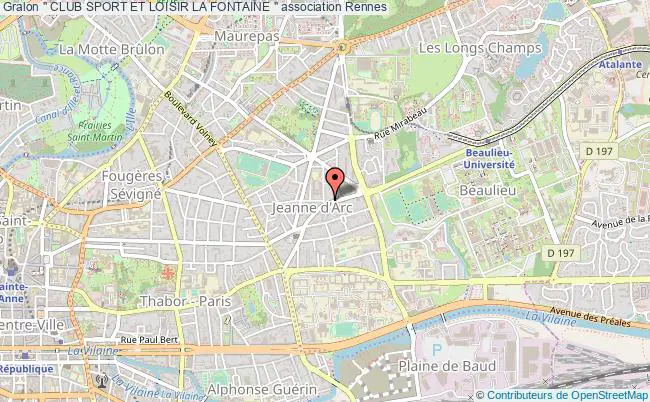 plan association " Club Sport Et Loisir La Fontaine " Rennes