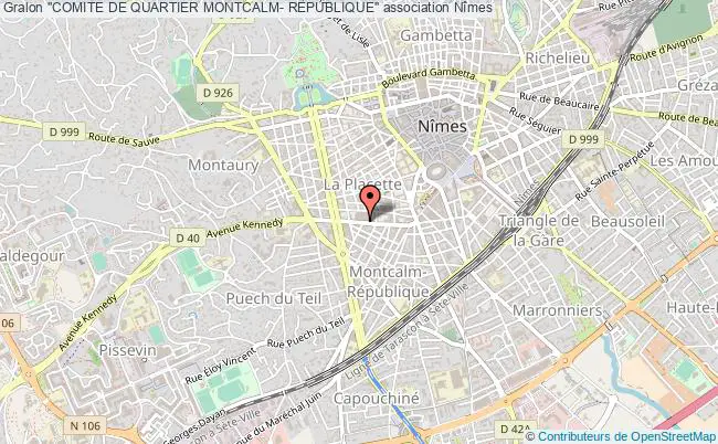 plan association ''comite De Quartier Montcalm- Republique'' Nîmes