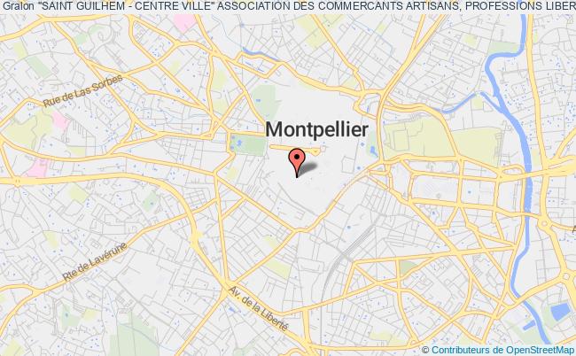 plan association ''saint Guilhem - Centre Ville'' Association Des Commercants Artisans, Professions Liberales Et Residents Du Quartier St Guilhem De Montpellier Montpellier