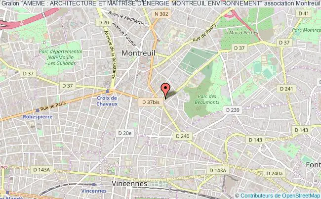 plan association "ameme : Architecture Et Maitrise D'energie Montreuil Environnement" Montreuil