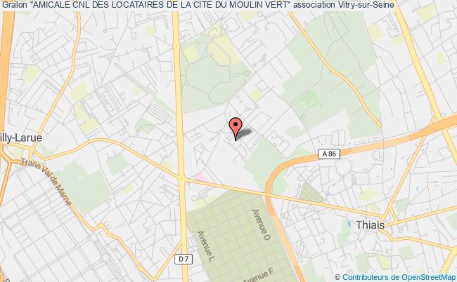 plan association "amicale Cnl Des Locataires De La CitÉ Du Moulin Vert" Vitry-sur-Seine