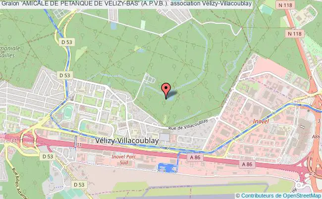 plan association 'amicale De Petanque De Velizy-bas' (a.p.v.b.). Vélizy-Villacoublay