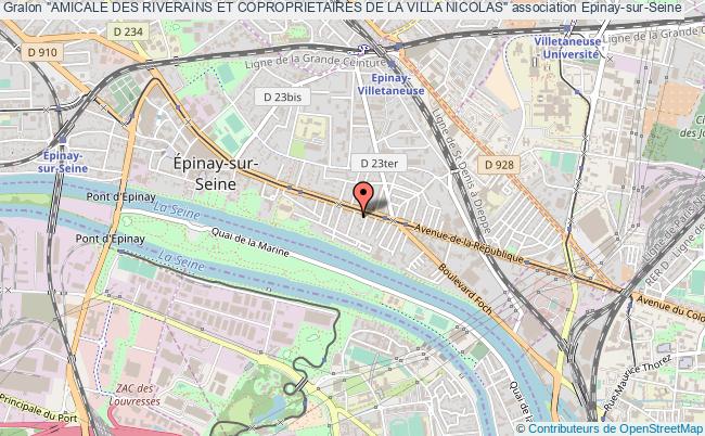 plan association "amicale Des Riverains Et Coproprietaires De La Villa Nicolas" Épinay-sur-Seine