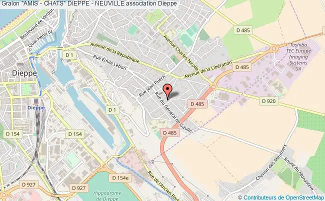 plan association "amis - Chats" Dieppe - Neuville Dieppe