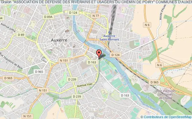 "ASSOCIATION DE DEFENSE DES RIVERAINS ET USAGERS DU CHEMIN DE POIRY" COMMUNES D'AUXERRE ET VAUX