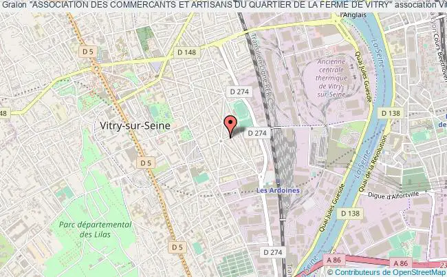 plan association "association Des Commercants Et Artisans Du Quartier De La Ferme De Vitry" Vitry-sur-Seine