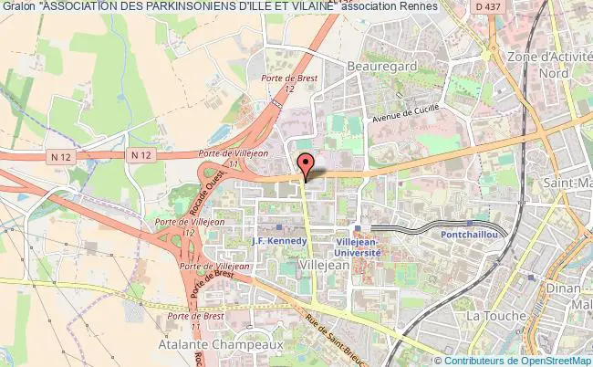 plan association "association Des Parkinsoniens D'ille Et Vilaine" Rennes