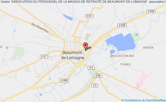 plan association 'association Du Personnel De La Maison De Retraite De Beaumont-de-lomagne'. Beaumont-de-Lomagne