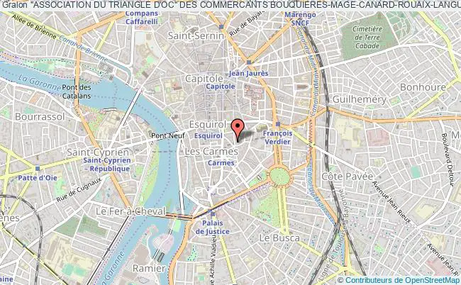 plan association "association Du Triangle D'oc" Des Commercants Bouquieres-mage-canard-rouaix-languedoc Toulouse
