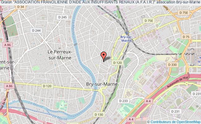 plan association "association Francilienne D'aide Aux Insuffisants Renaux (a.f.a.i.r.)" Bry-sur-Marne
