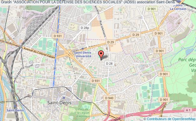 plan association "association Pour La Defense Des Sciences Sociales" (adss) Saint-Denis