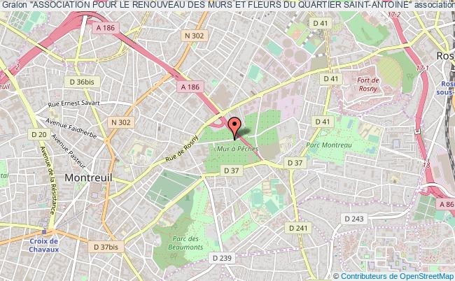 plan association "association Pour Le Renouveau Des Murs Et Fleurs Du Quartier Saint-antoine" Montreuil