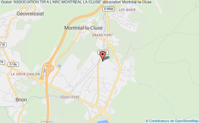 plan association 'association Tir A L'arc Montreal La Cluse' 