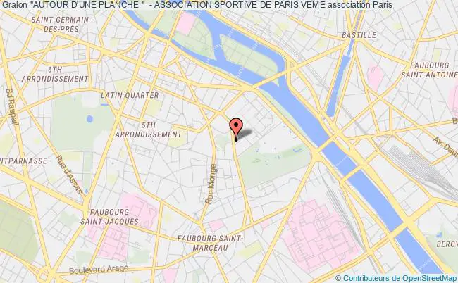 plan association "autour D'une Planche "  - Association Sportive De Paris Veme Paris