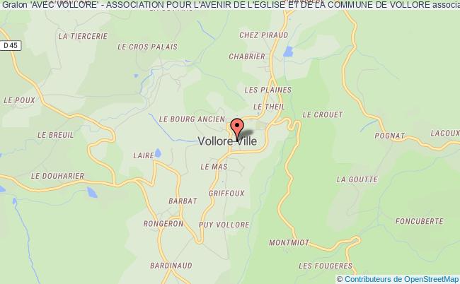 plan association 'avec Vollore' - Association Pour L'avenir De L'eglise Et De La Commune De Vollore Vollore-Ville
