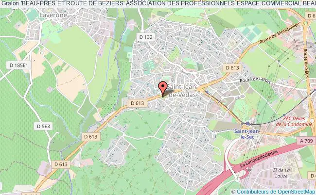 plan association 'beau-pres Et Route De Beziers' Association Des Professionnels Espace Commercial Beaupres Et Route De Beziers, St Jean De Vedas Saint-Jean-de-Védas