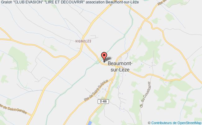 plan association "club Evasion" "lire Et Decouvrir" Beaumont-sur-Lèze