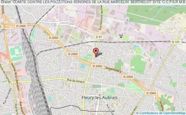 plan association 'comite Contre Les Pollutions Sonores De La Rue Marcelin  Berthelot' Dite 'c.c.p.s.r.m.b.' Fleury-les-Aubrais