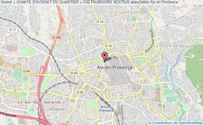 plan association « Comite D'interet Du Quartier » Ciq Faubourg Sextius Aix-en-Provence