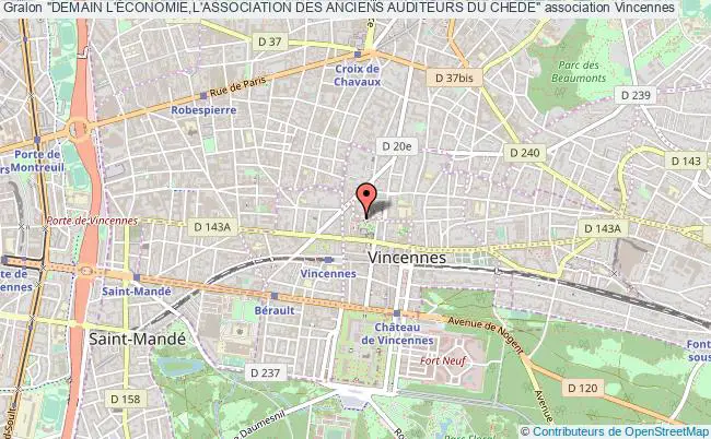 plan association "demain L'Économie,l'association Des Anciens Auditeurs Du Chede" Vincennes