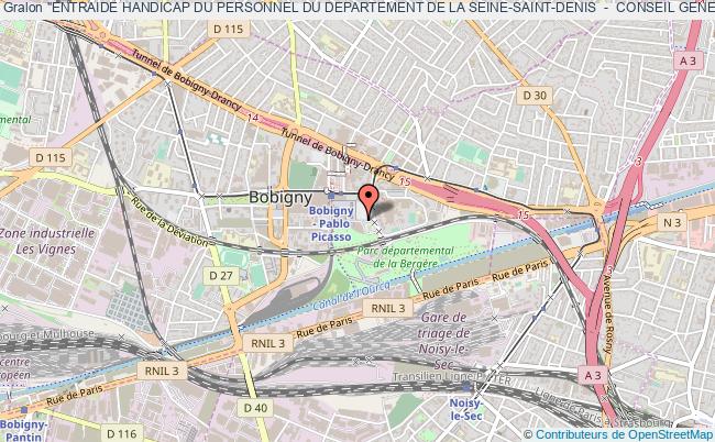 plan association "entraide Handicap Du Personnel Du Departement De La Seine-saint-denis  -  Conseil General" Bobigny