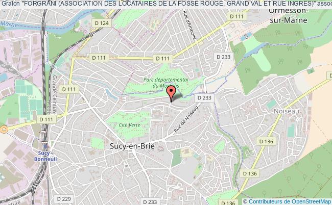 plan association "forgrani (association Des Locataires De La Fosse Rouge, Grand Val Et Rue Ingres)" Sucy-en-Brie