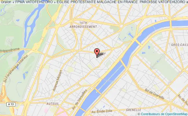 plan association « Fpma Vatofehizoro » Eglise Protestante Malgache En France. Paroisse Vatofehizoro Paris