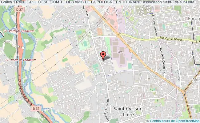 plan association 'france-pologne 'comite Des Amis De La Pologne En Touraine' Saint-Cyr-sur-Loire