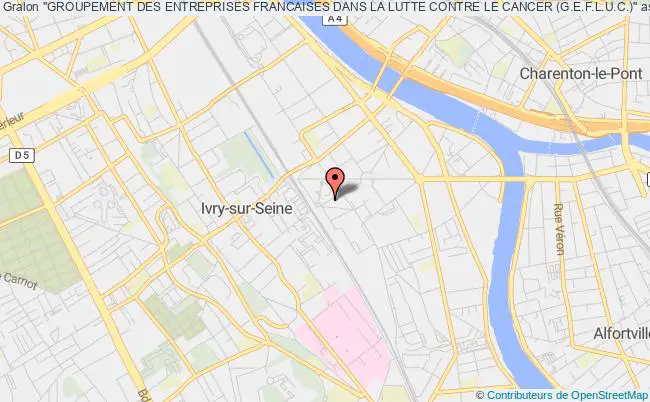 plan association "groupement Des Entreprises Francaises Dans La Lutte Contre Le Cancer (g.e.f.l.u.c.)" Ivry-sur-Seine