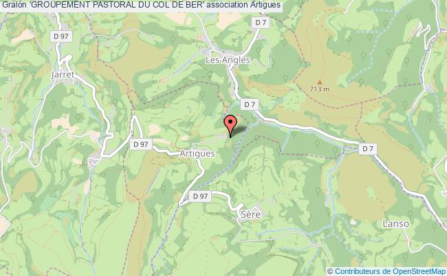 plan association 'groupement Pastoral Du Col De Ber' Artigues