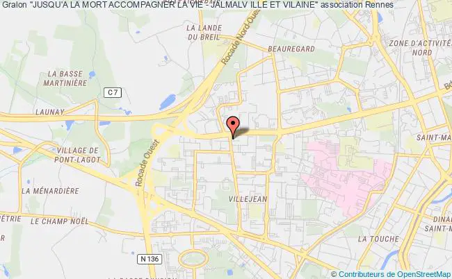 plan association "jusqu'a La Mort Accompagner La Vie - Jalmalv Ille Et Vilaine" Rennes