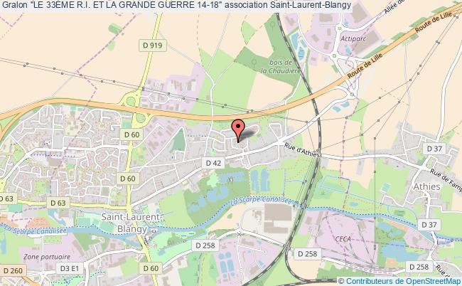 plan association "le 33Ème R.i. Et La Grande Guerre 14-18" Saint-Laurent-Blangy