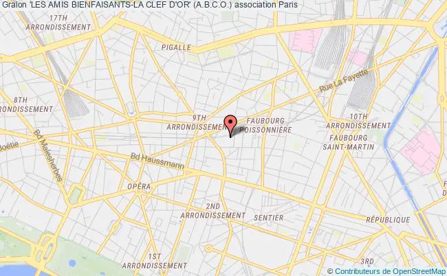plan association 'les Amis Bienfaisants-la Clef D'or' (a.b.c.o.) Paris 9e