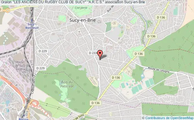 plan association "les Anciens Du Rugby Club De Sucy" "a.r.c.s." Sucy-en-Brie
